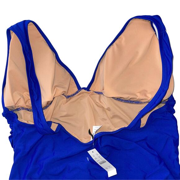 J.Crew Ruched Femme One Piece Swimsuit Regal Blue 24 NEW - Picture 10 of 13